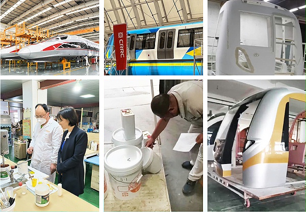 兴国为中车高铁动车零部件定制水性防腐漆